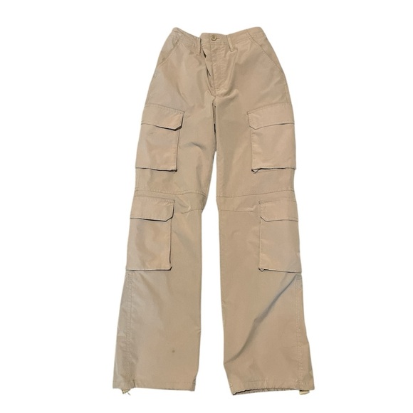 Woman’s Tan Cargo Pants. Elastic back waist. S - Picture 1 of 3